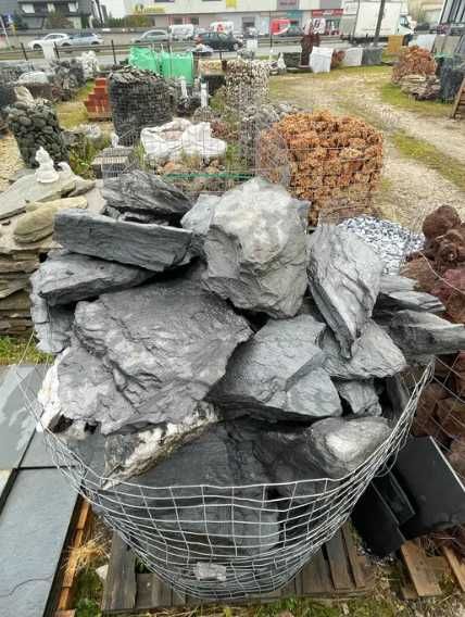 Czarny Łupek Filitowy Kamień Naturalny do Akwarium Terrarium Skałka