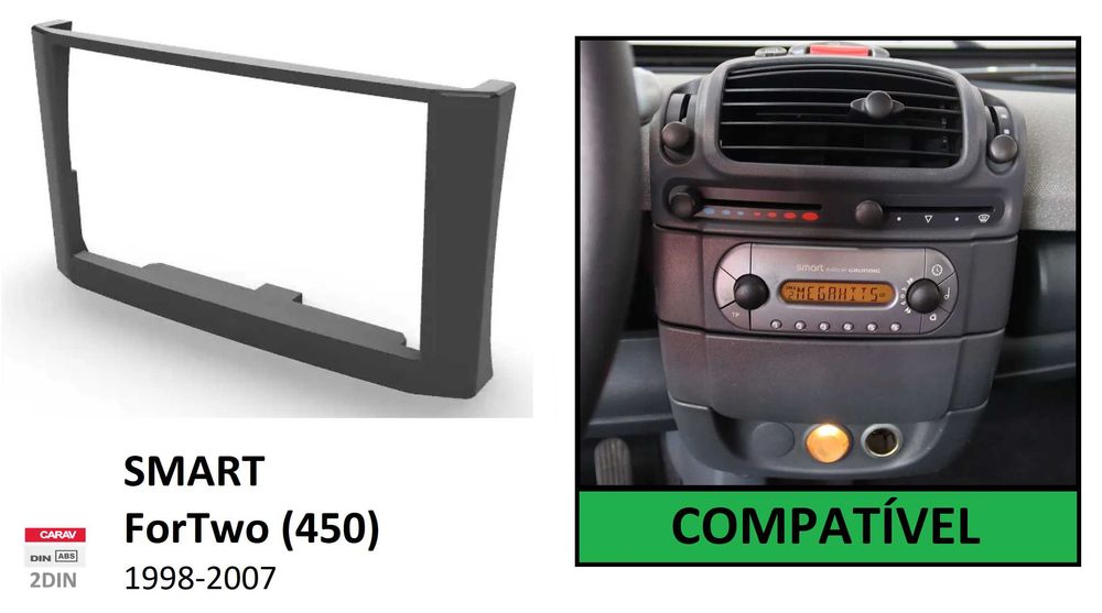 (NOVO) Rádio 2DIN 7" • SMART ForTwo (450) • Android GPS 4+64GB