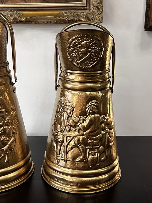 Зольник Відро Кашпо старовинні мідно-латунні.Бельгія