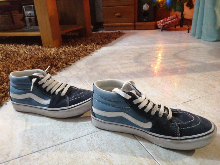 Vans bota azuis e pretos