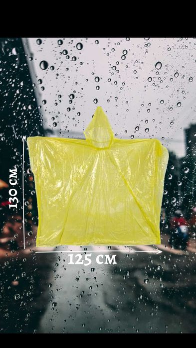 Płaszcz przeciwdeszczowy kieszonkowy peleryna (czerwony)