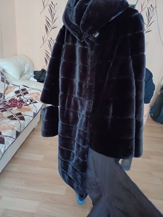 Шуба трансформер з екохутра темнокоричнева (НОВА)