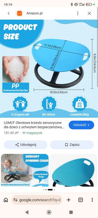 Krzesełko obrotowe sensoryczne
