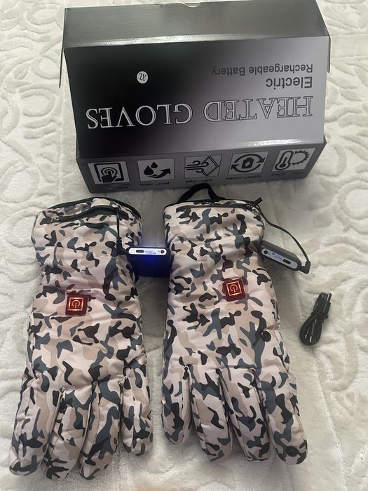 Рукавички з підігрівом зимові перчатки з повербанк камуфляжні