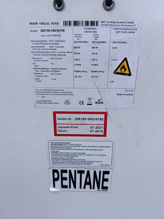 AHT Miami 185 Professional Deep Freezer – 533 litry, LED, przetestowany i w pełni funkcjonalny