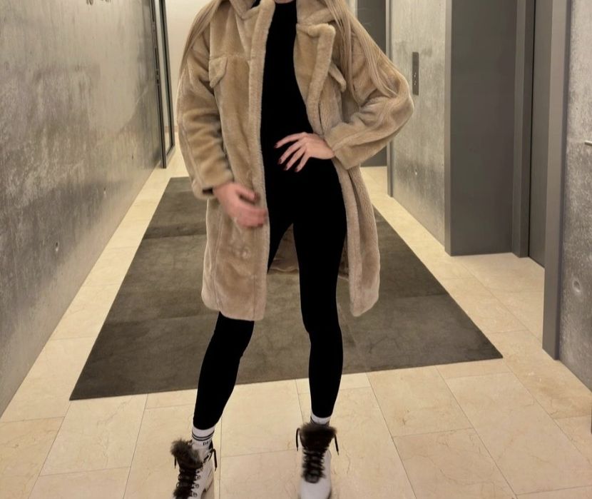 Ciepły płaszcz na-kd xs 34 Teddy nowa kolekcja