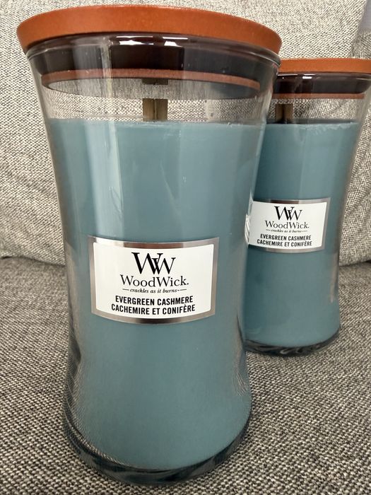 Свічка Woodwick Sagewood & Seagrass Evergreen Cashmere 610g велика