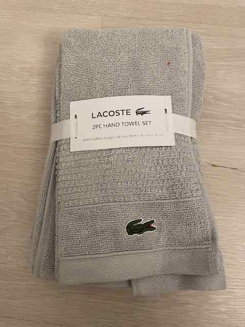 Lacoste - zestaw ręczników łazienkowych z USA.
