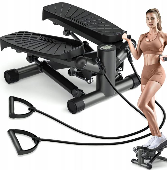 Степер для тренувань Twisted Oblique з тросами 2 в 1, фітнес-лічильник