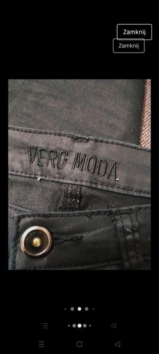 Czarne woskowane rurki Vero moda XS s 34/36 spodnie