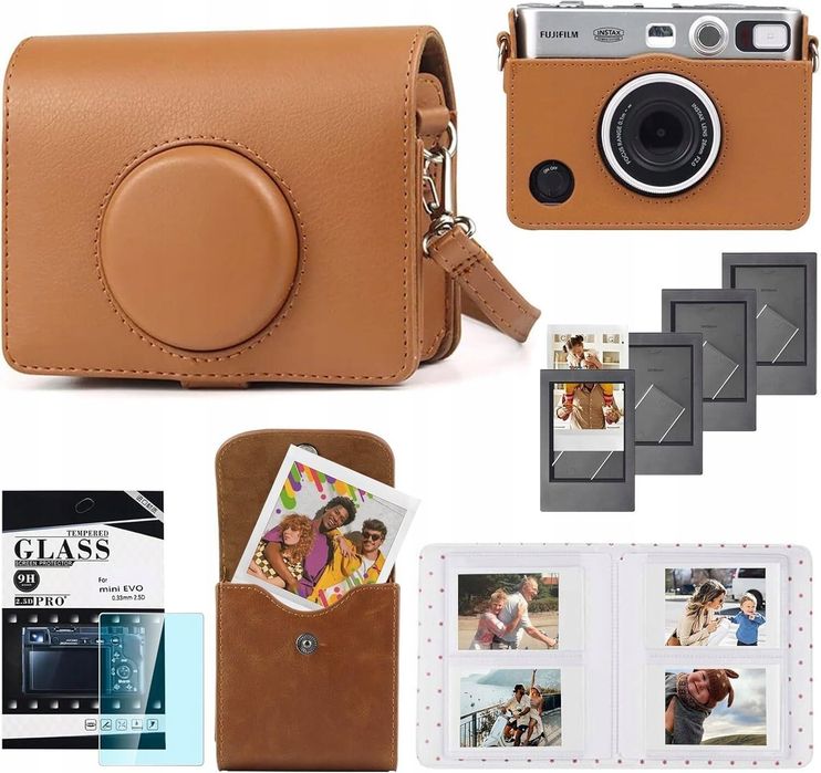 Instax mini Evo brązowy nowy 3x wkłady etui