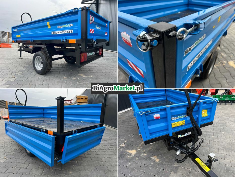 Przyczepka przyczepa ogrodowa budowlana 1.5 -2.5T +Kiper TANdem -RATY