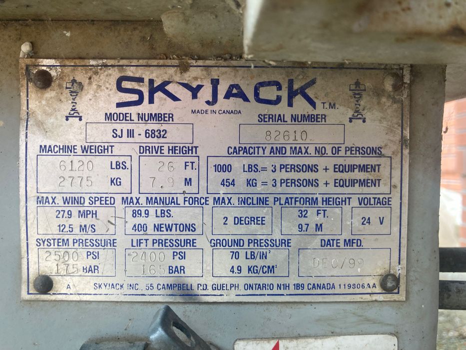 Podnośnik nożycowy SkyJack 24V nowe baterie