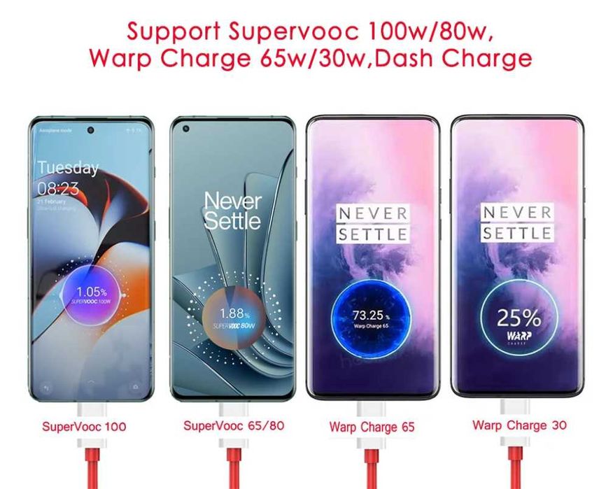 Зарядний пристрій +кабель OPPO SuperVOOC 100W Vivo OPPO Realme OnePlus