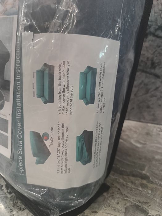 Nowy pokrowiec granatowy na kanapę Granbest