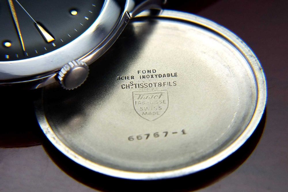 Tissot & Fils Antimagnetique Sub-Secound Satin Black ODNOWIONY Piękny!