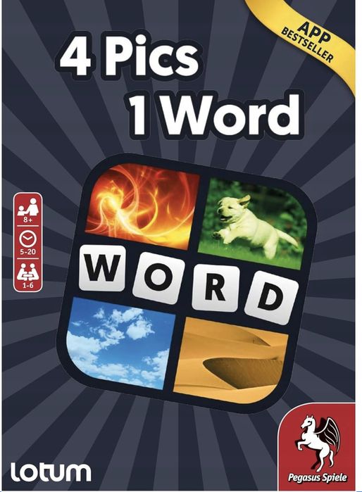 Gra Karciana Pegasus Spiele 18323E 4 Pictures 1 Word 4 Obrazki 1 Słowo