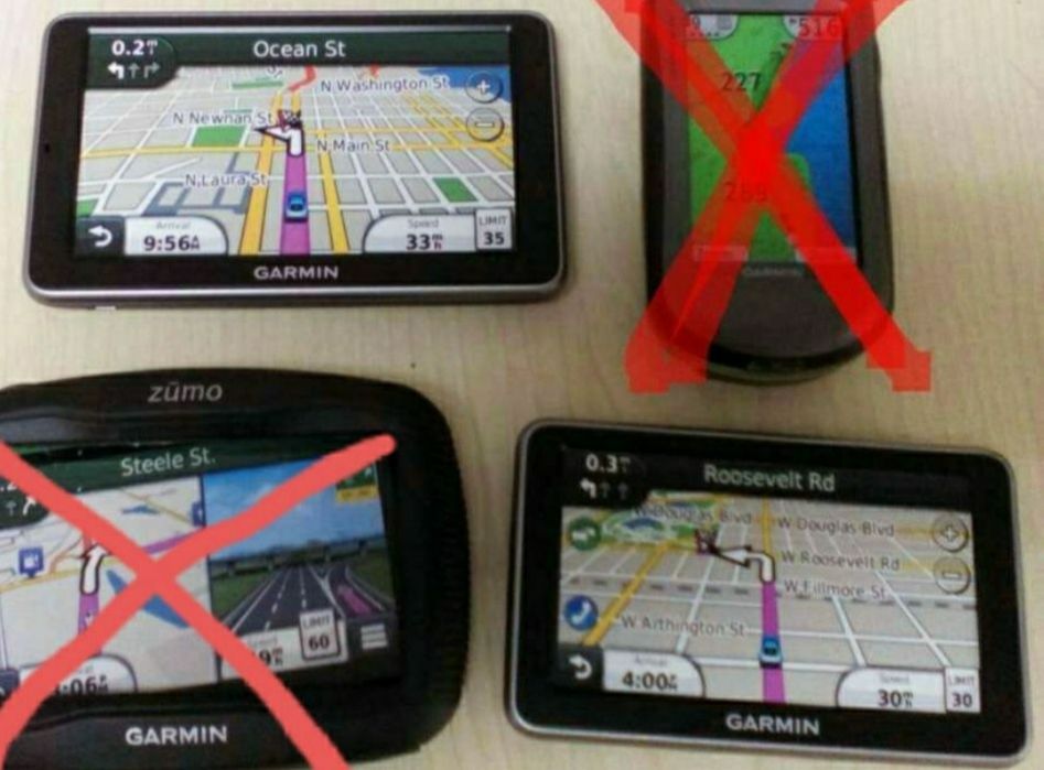 GPS: caixas Garmin.