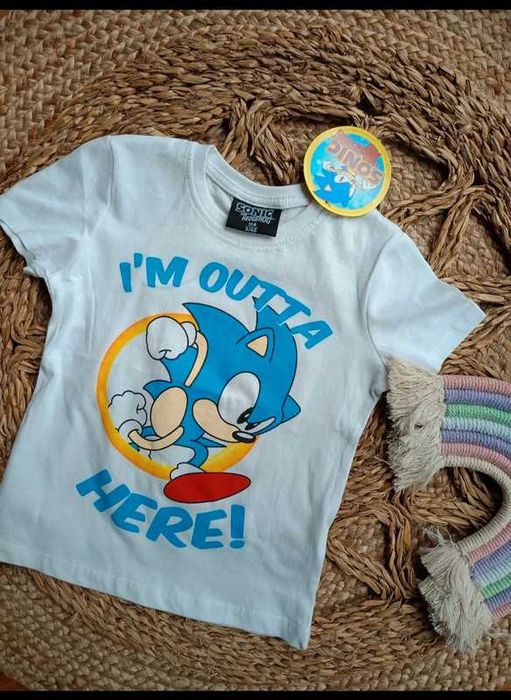 T-shirt bluzeczka Sonic chłopięca bluzka koszulka nowa