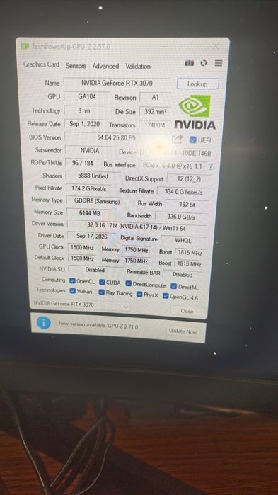 Placa Gráfica MSI RTX 3070 Gaming X Trio (Modificada p/ 6GB) - Ler Descrição