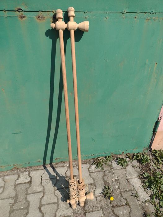 Drewniany karnisz 120-250 cm z Prl-u- nowy, surowe drewno
