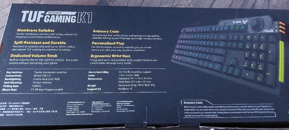 Klawiatura asus tuf gaming k1