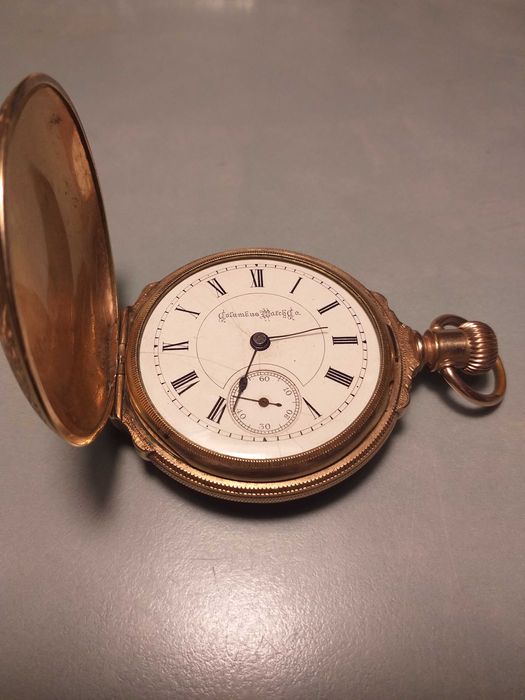 Columbus Ohio pozłacany zegarek kieszonkowy.  Nie sprawny na części