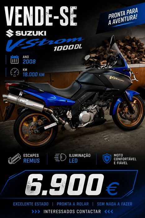Suzuki V-Strom 1000 com 18000km.