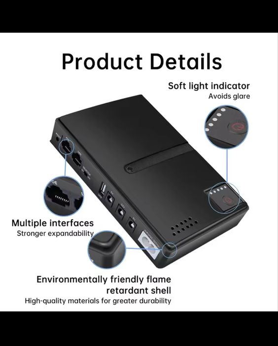 Міні ДБЖ (UPS) 18 Вт 5V 9V 12V для роутера, оптичного терміналу