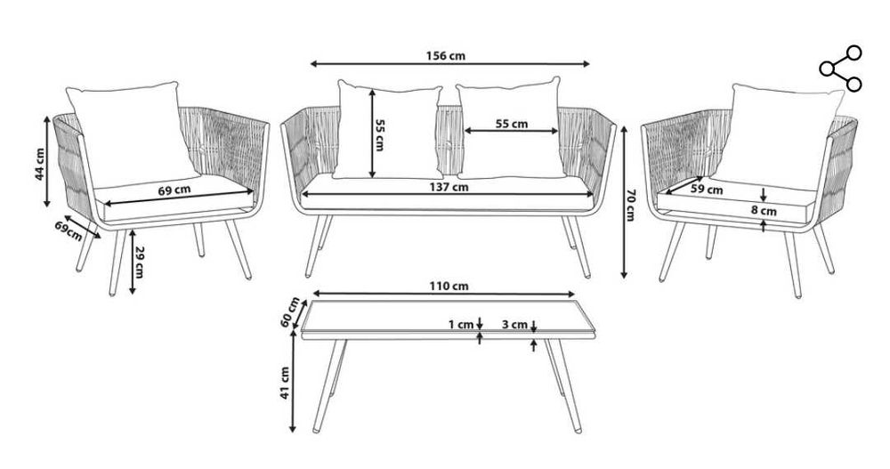Meble ogrodowe Beliani