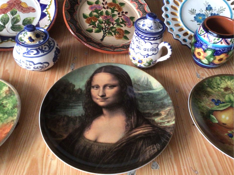 Lote de peças decorativas em cerâmica portuguesa.espetacular peças ant