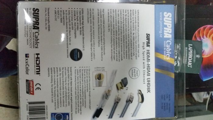 Кабель 4K/8K Supra HDMI-HDMI 2.1 UHD8K (1m)