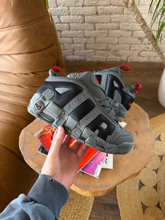 Nike Air More Uptempo Low Grey Black | Кросівки Найк Ейр Мор Аптемпо Лоу Грей Блек — у сіро-чорному кольорі