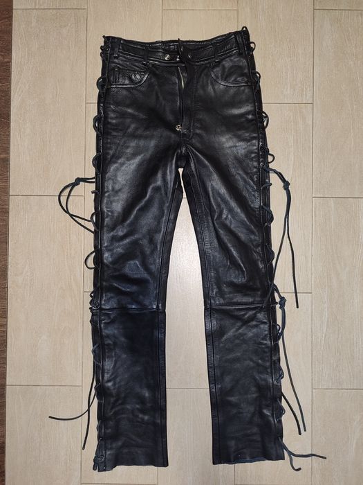Жіночі шкіряні штани байкерські 44-46