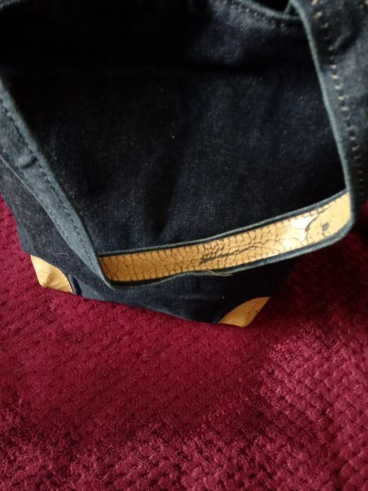 Mala tote bag de ganga escura e bege Produção artesanal