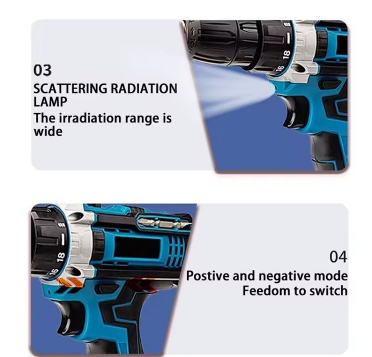 Aparafusadora c/ 2 Baterias, Mala e Acessórios