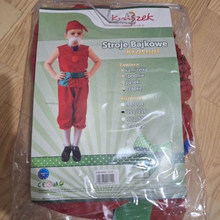 Stroj karnawałowy skrzat rozm 110/116