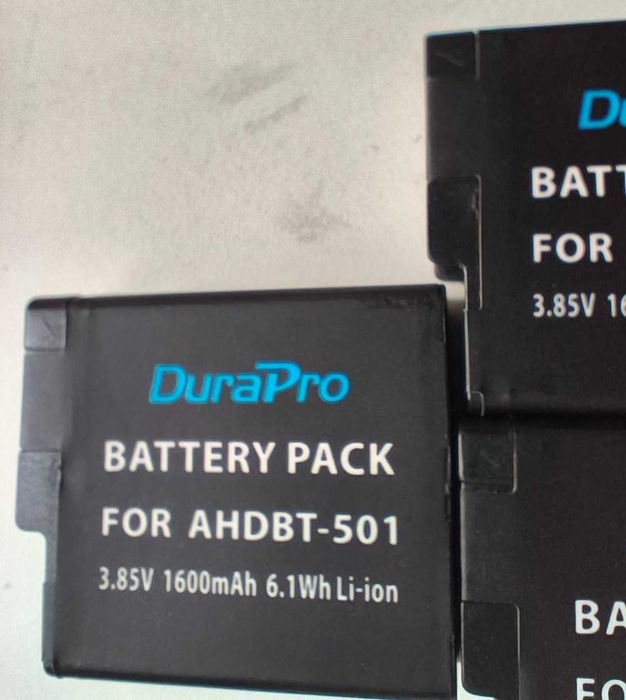 Для екшн-камери GoPro AHDBT-501 / 901 АКБ 3*1600mAh + Зарядка 5V2A