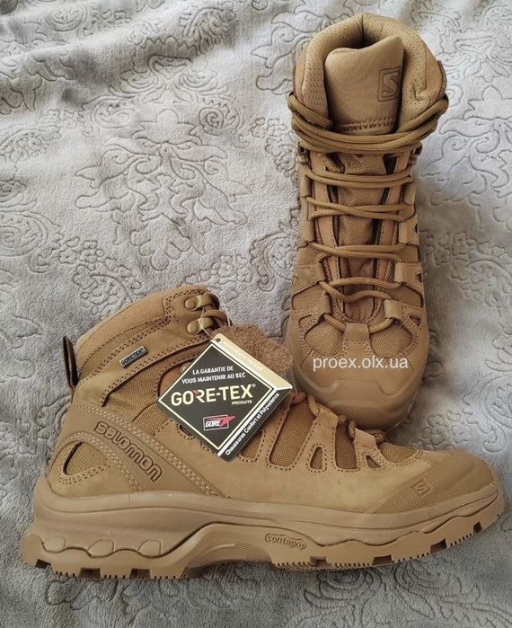 Тактические ботинки Salomon Quest 4D GTX Forces 2 Coyote Gore-Tex | Военные берцы Salomon | Трекинговые ботинки | Тактическая обувь для ВСУ