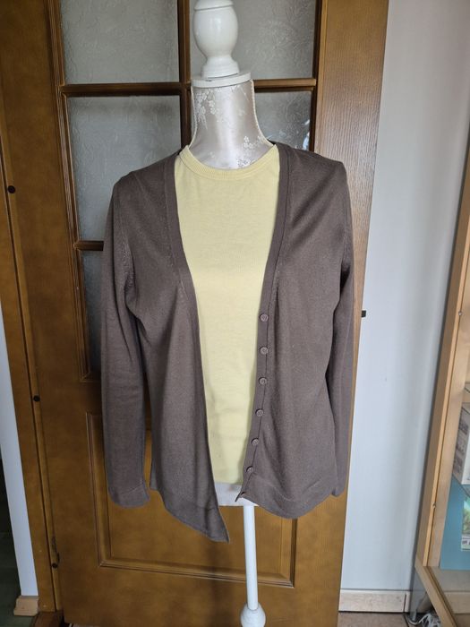 Sweterek rozpinany beżowy M