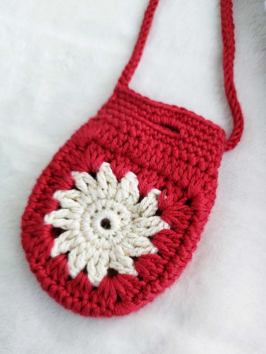 Torebka z karabińczykiem i etui na słuchawki crochet, ręczne robiony