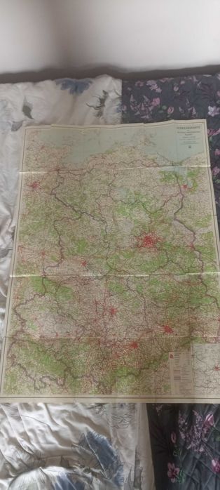 Rzadka Mapa NRD (DDR) 1957 | Skala 1:500 000 | W pokrowcu | Vintage ...