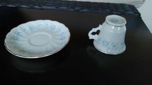 CHÁVENAS CAFÉ/CHÁ + PIRES estilo inglês clássico louça porcelana