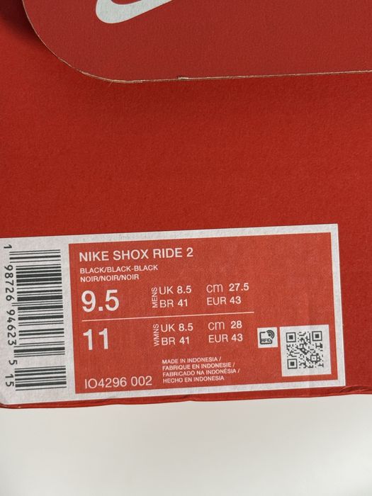 Оригінал! Nike shox ride 2 black 43