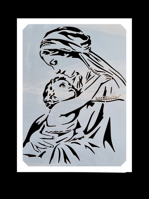 Szablon Malarski / Dekoracyjny - Matka z Dzieciątkiem