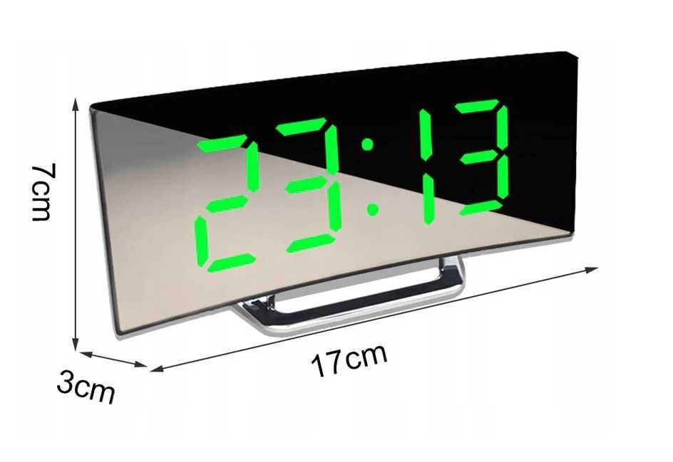 Zegar elektroniczny led budzik lustro stojący ttst1041