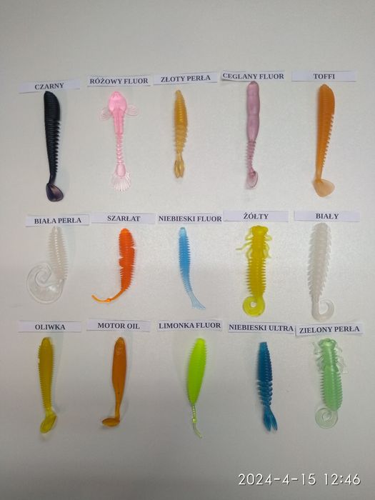 Przynęty gumowe, spinning, wędkarstwo, na drapieżniki, pstrąg, okoń