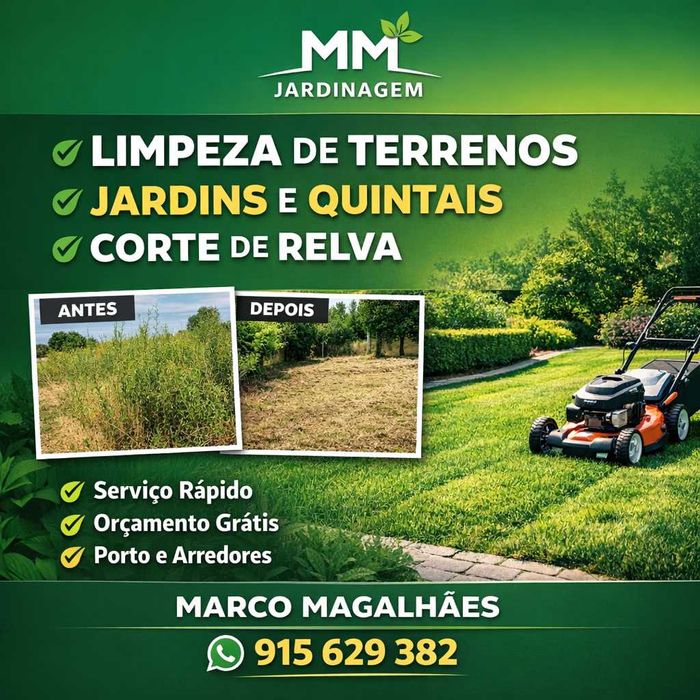 Limpeza de Terrenos e Jardins | Corte de Relva | Porto