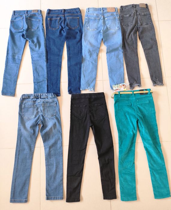 Lote de 7 Calças de Ganga para Menina (8 anos - 128 cm)