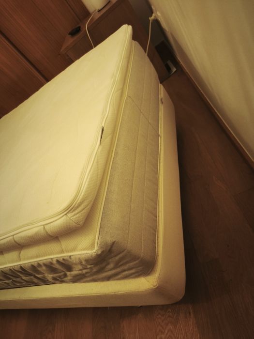 Cama de solteiro sommier colchão e sobre colchão